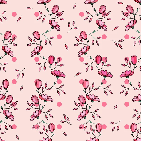 Modelul Floral Trendy Modelul Izolat Fără Sudură Fundal Vintage Tapet — Vector de stoc