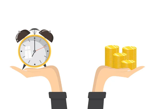 Para kavramı zamanı. Finansal planlama, son tarih ve zaman yönetimi. Vektör çizim