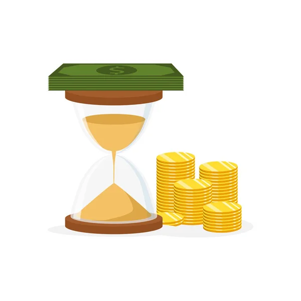 stock vector Time is money concept. Financial planning, deadline and time management. Vector illustration