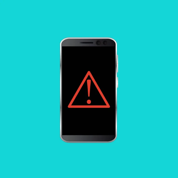 Concept Notification Des Logiciels Malveillants Sur Smartphone Alerte Rouge Concept — Image vectorielle