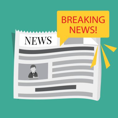 Son dakika haberleri canlı kavramı. Vektör çizim.