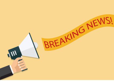 Son dakika haberleri canlı kavramı. Vektör çizim.