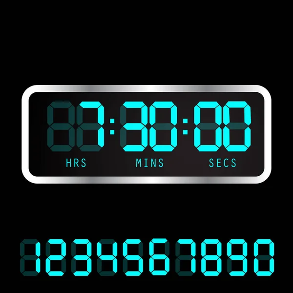 タイマーのクロック 時間のデジタル時計 ベクトル電子アラーム アイコン — ストックベクタ