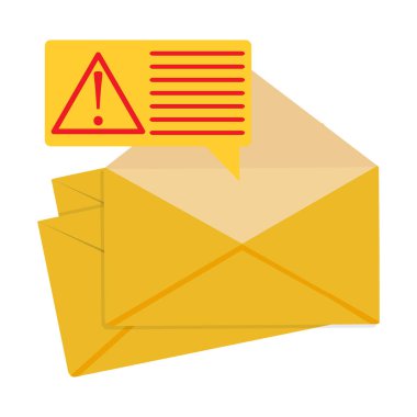 Hata iletisi kavramı. Uyarı, ilgi bildirimi. Önemli hatırlatma. Vektör çizim