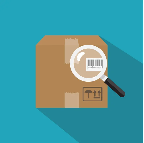 Concepto Seguimiento Paquetes Pedidos Caja Embalaje Paquetes Con Icono Código — Vector de stock