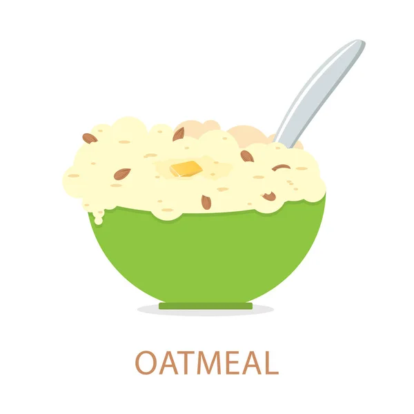 Oatmeals 귀리는 우유로 식사입니다 일러스트 — 스톡 벡터