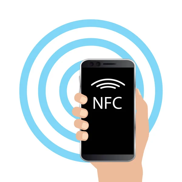 Conceito Pagamento Toque Nfc Ícone Vetorial — Vetor de Stock