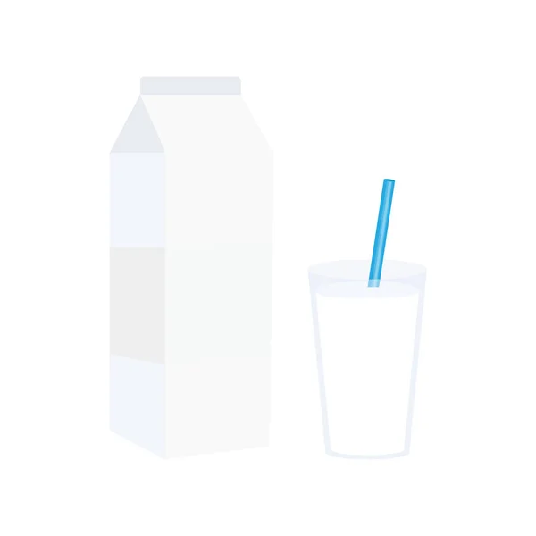 Glass Milk Vector Icon Illustration Isolated Background — Stock Vector