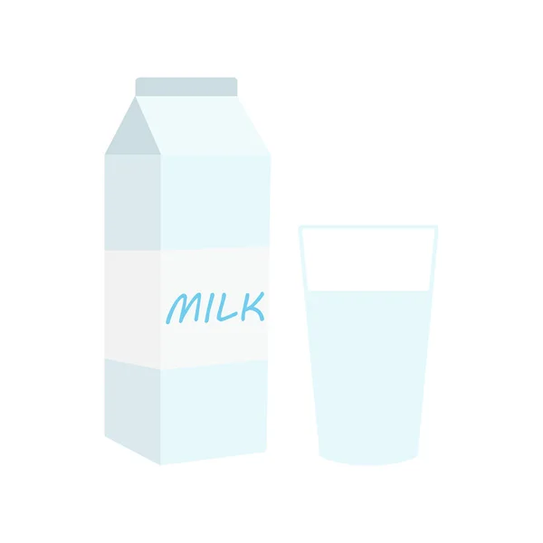 Glass Milk Vector Icon Illustration Isolated Background — Stock Vector