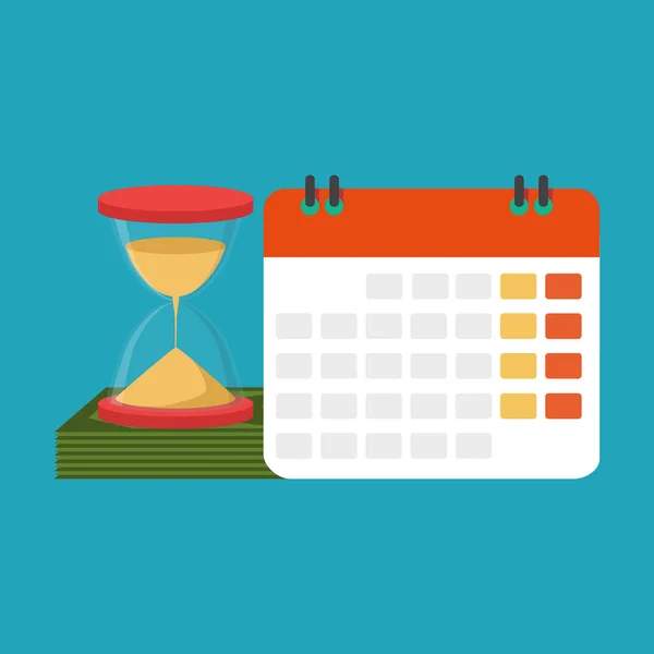財務カレンダーと計画コンセプト ベクトル イラスト デザイン — ストックベクタ