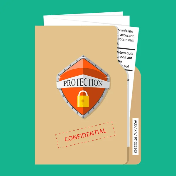 Document protection concept. Privacy, security idea. Vector illustration