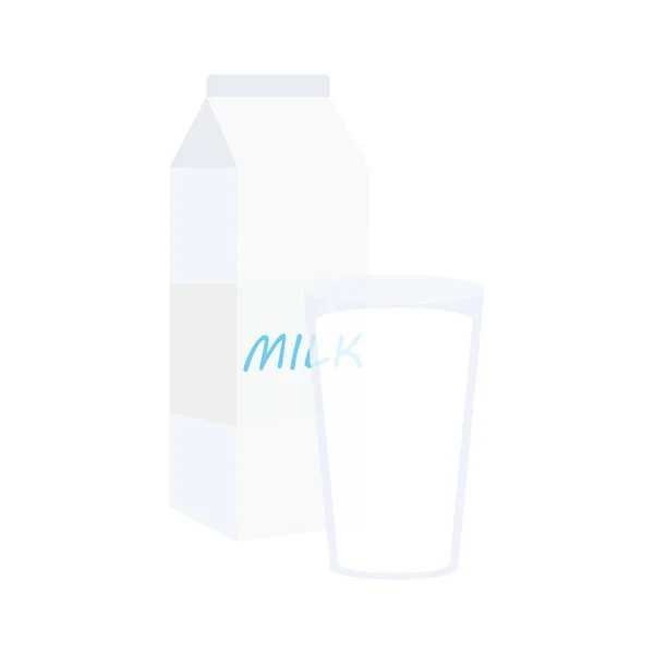 Glass Milk Vector Icon Illustration Isolated Background — Stock Vector