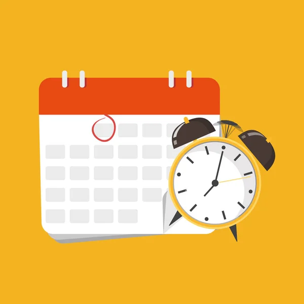 Icono Fecha Hora Alarma Calendario Vector — Vector de stock