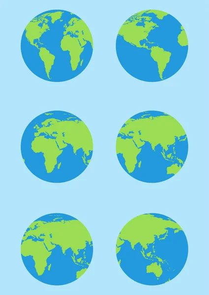 Wereld Kaart Geïsoleerd Witte Achtergrond Aarde Wereldbol Icoon Vector — Stockvector