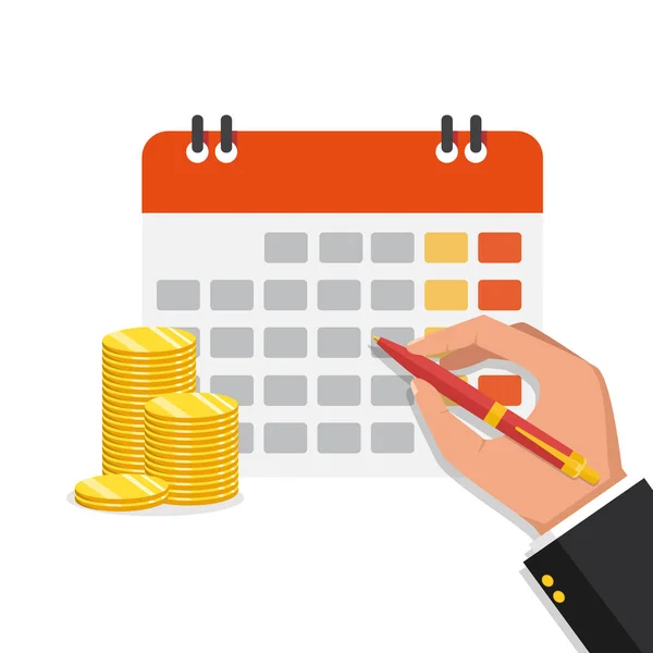 Calendrier Financier Concept Planification Illustration Vectorielle — Image vectorielle