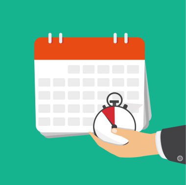 Tarih ve saat simgesi. Alarm ve takvim. Vektör