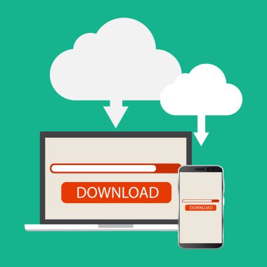 Bulut hesap yapmak teknoloji kavramı. Ağ yapılandırması. Vektör çizim