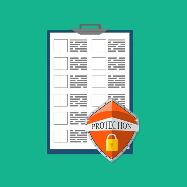 Koncepcja Ochrony Dokumentu Prywatności Zabezpieczeń Pomysł Ilustracja Wektorowa — Wektor stockowy