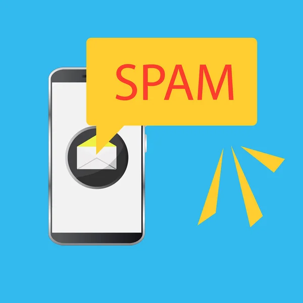 Mensagem Spam Atenção Conceito Dados Spam Ilustração Vetorial —  Vetores de Stock
