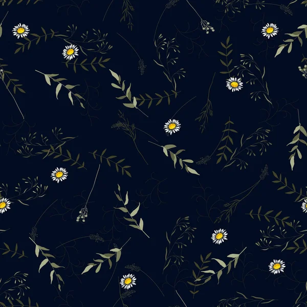 Fondos de pantalla ilustración vector botánico con flores dibujadas a mano . — Vector de stock
