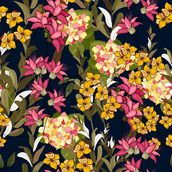 Floral seamless pattern of decorative graphic elements. Vector i
