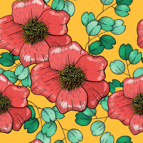 Ilustração floral abstrata moderna em pano de fundo claro. Flor — Vetor de Stock
