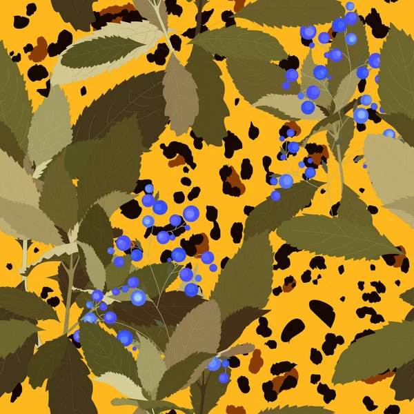 Ukázka divokého Safari květinové ilustrace. Vektorový tisk. Módní heřmánkový — Stockový vektor