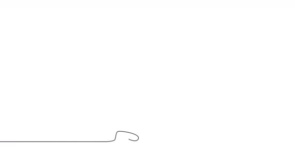 トレンディな1線画アート 白い背景にOkジェスチャーの黒い連続アイコンの輪郭 ミニマリズム セルフアニメーション — ストック動画