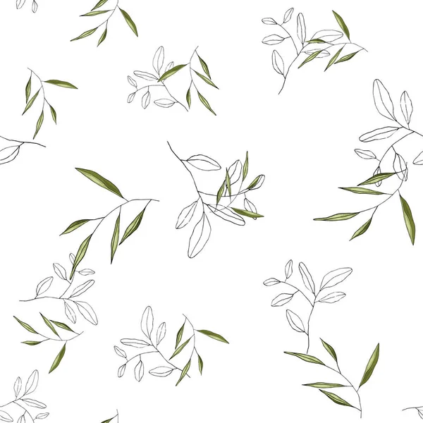 Retro Wild Seamless Floral Pattern Vintage Background Blooming Realistic Isolated — Stock Vector