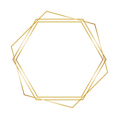 Beyaz arka planda klasik tarzda altın çerçeve. Çizgi sanatı dekoratif tasarım için zarif eşkenar çizgisi. İzole vektör çizimi. Düğün davetiyesi için hafif kristal efekti.