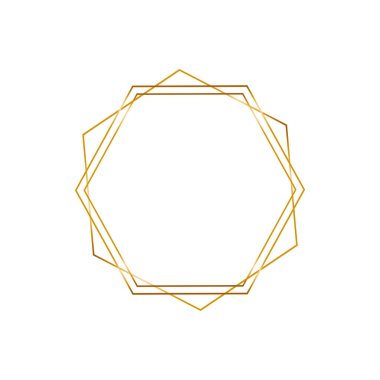 Beyaz arkaplanda klasik tarzda altın eşkenar dörtgen çerçeve. Çizgi sanatı, dekoratif tasarım için zarif bir sınır. İzole vektör çizimi. Düğün davetiyesi için hafif efekt.