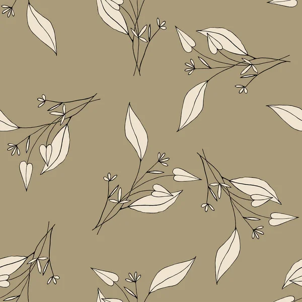 Nature Fond Floral Motif Verdure Dans Style Aquarelle Dessiné Main — Image vectorielle