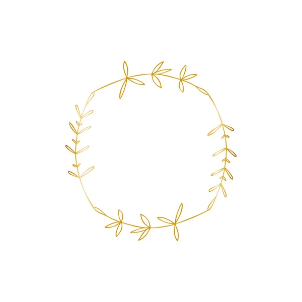 Insigne Cadre Fleuri Logo Dans Style Minimaliste Icône Doublure Modèle — Image vectorielle