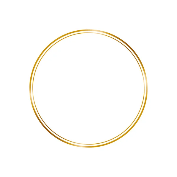 Beyaz arka planda klasik tarzda altın çerçeve. Çizgi sanatı dekoratif tasarım için zarif yuvarlak kenar. İzole vektör çizimi. Düğün davetiyesi için hafif kristal efekti.