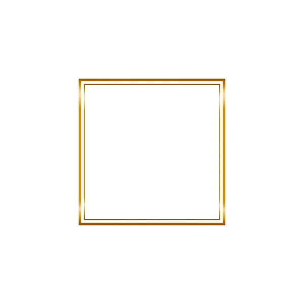 Золота Рамка Ромба Вінтажному Стилі Білому Тлі Лінійне Мистецтво Кришталева Стокова Ілюстрація
