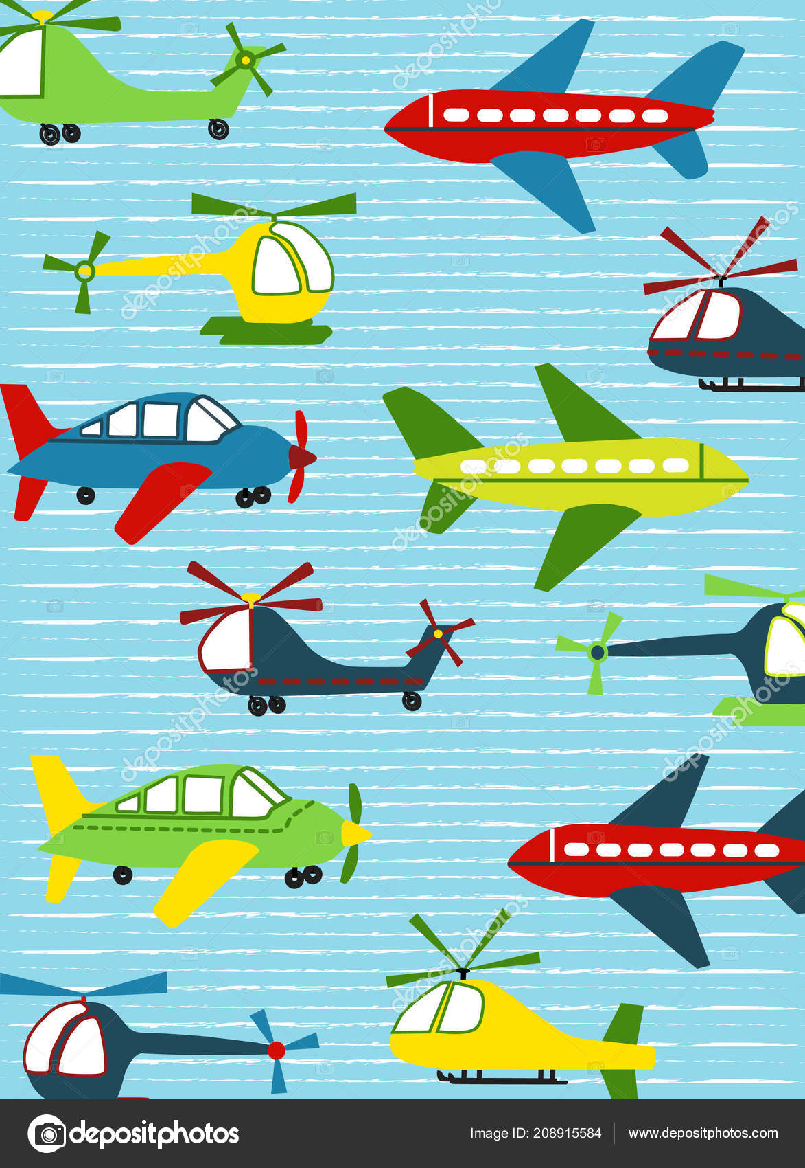 Airplane Helicopter Images Use Placement Prints Children Apparel Nursery Wall Vector Image By C Thesimplesurface Vector Stock