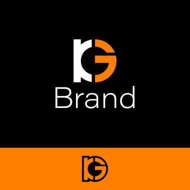 KG veya GK Monogram harfleri iki farklı arkaplan ile izole.