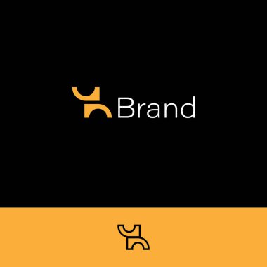 Çift J Fil Monogramı İki arkaplan ile izole.