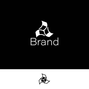 İki Arkaplan Rengi Kombinasyonlu Müzikal Bayrak Trigonal Monogramı.