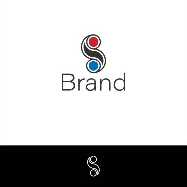 Kırmızı ve Mavi Nokta Çemberleri ve arka plan renkleriyle modern S Harfi Logosu.