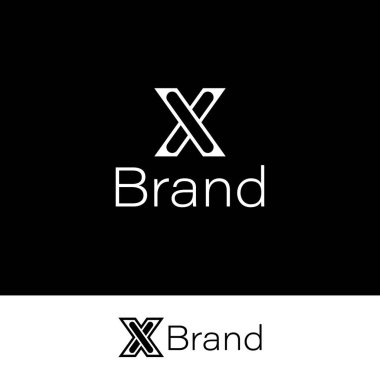 Çağdaş Soyut Harf X Monogram Logosu.