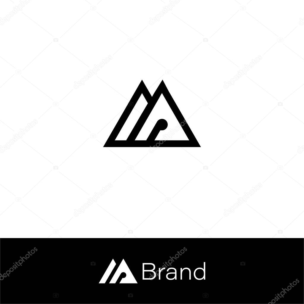 Letter M Mountain Cottage Tant Monogram  with two backgrounds.