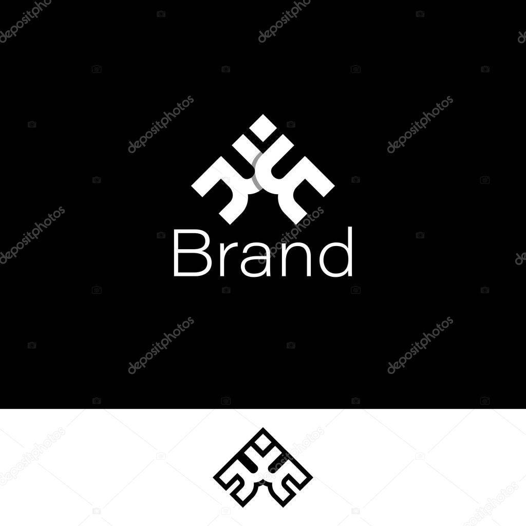 Luxury RR Monogram Crown Logo for Real Estate with background colors.