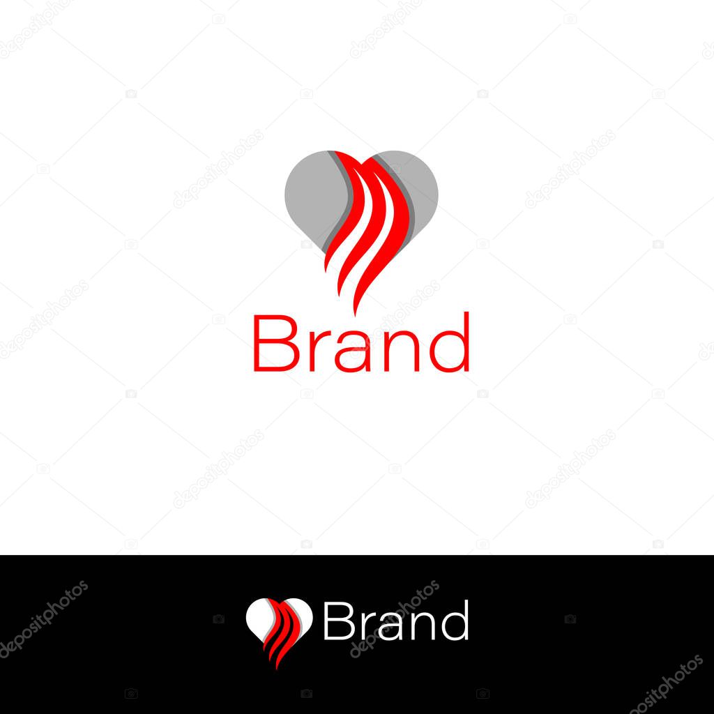 Letter M Heart or Spade Logo Isolated With Two Backgrounds.