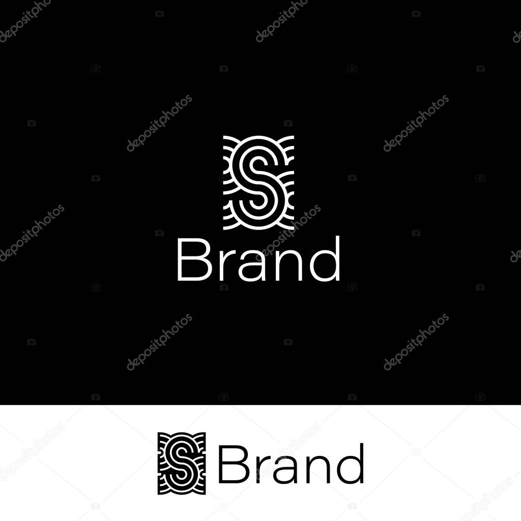 Symmetrical Letter S Ambigram Monogram with two backgrounds.