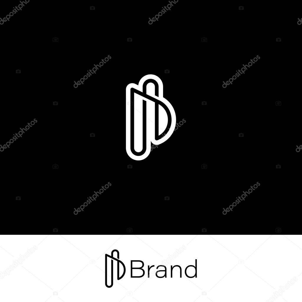 Linear Letter P Real Estate Logo with black and white background.