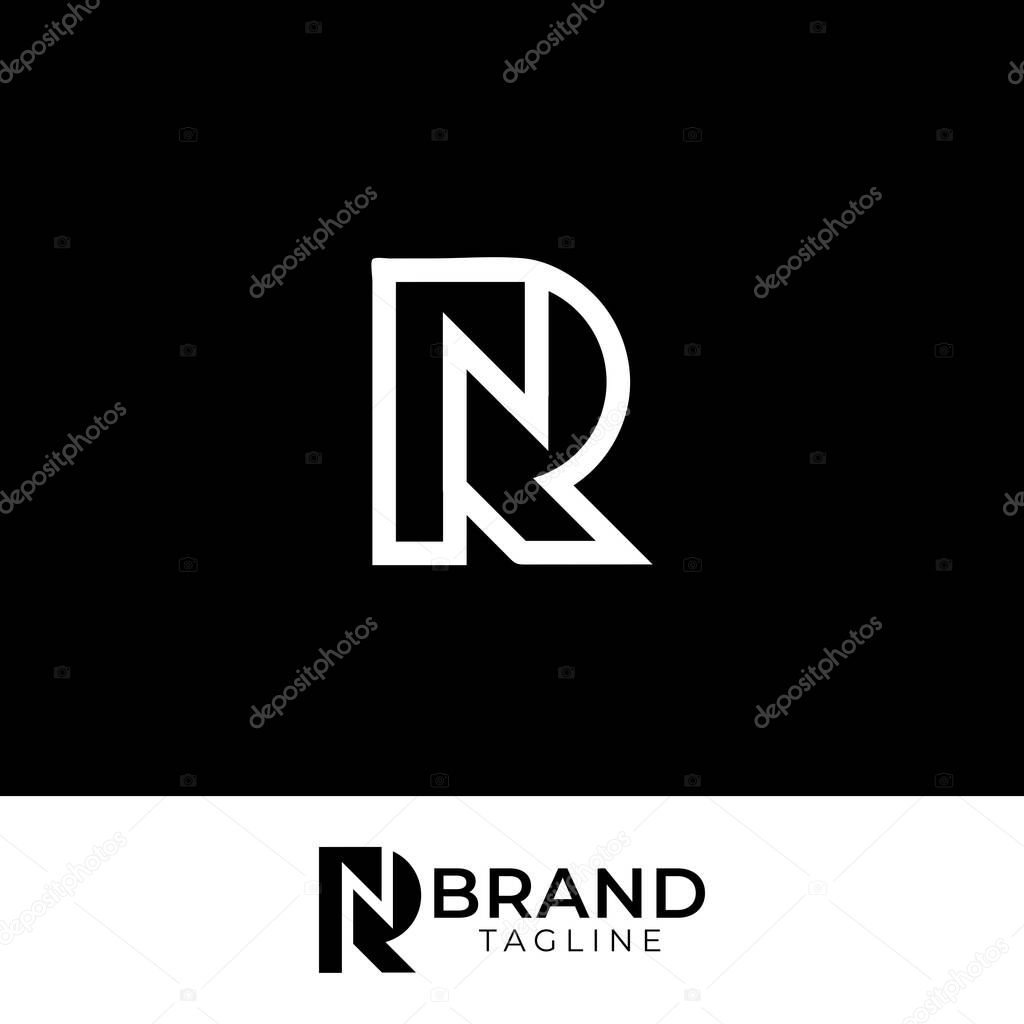 Modern Letter NR or RN Logo with two backgrounds.