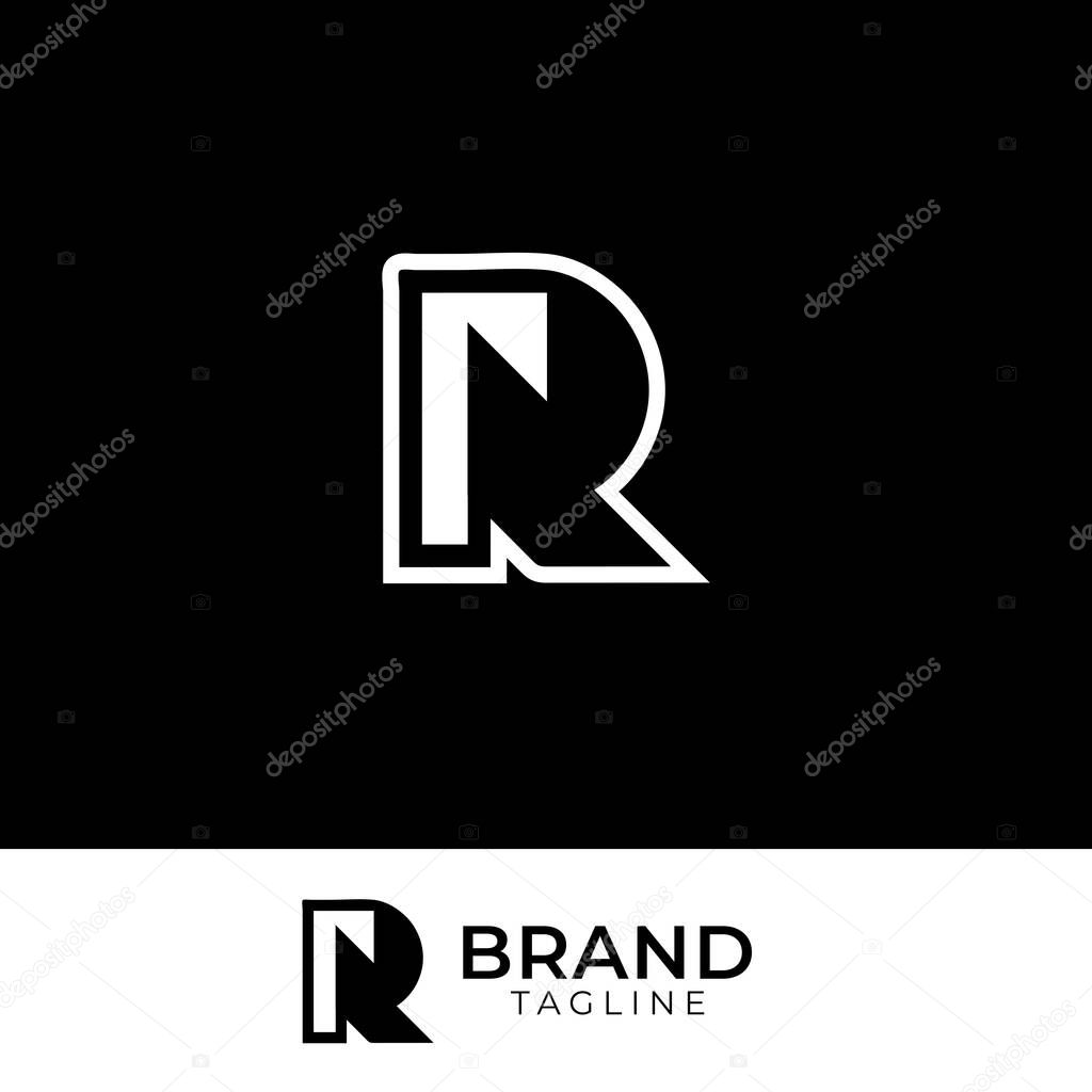 Letter R or RR Logo with two backgrounds.