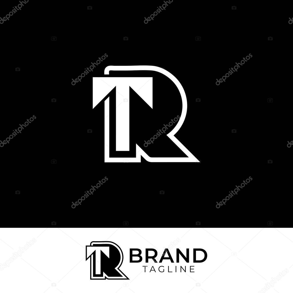 Modern Letter TR or RT Logo with two backgrounds.