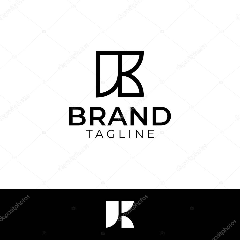 JK, KJ, J, K Letters Logo design Abstract Monogram with black background.